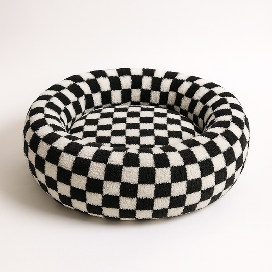 Cama Donut de Cuadros para Perros